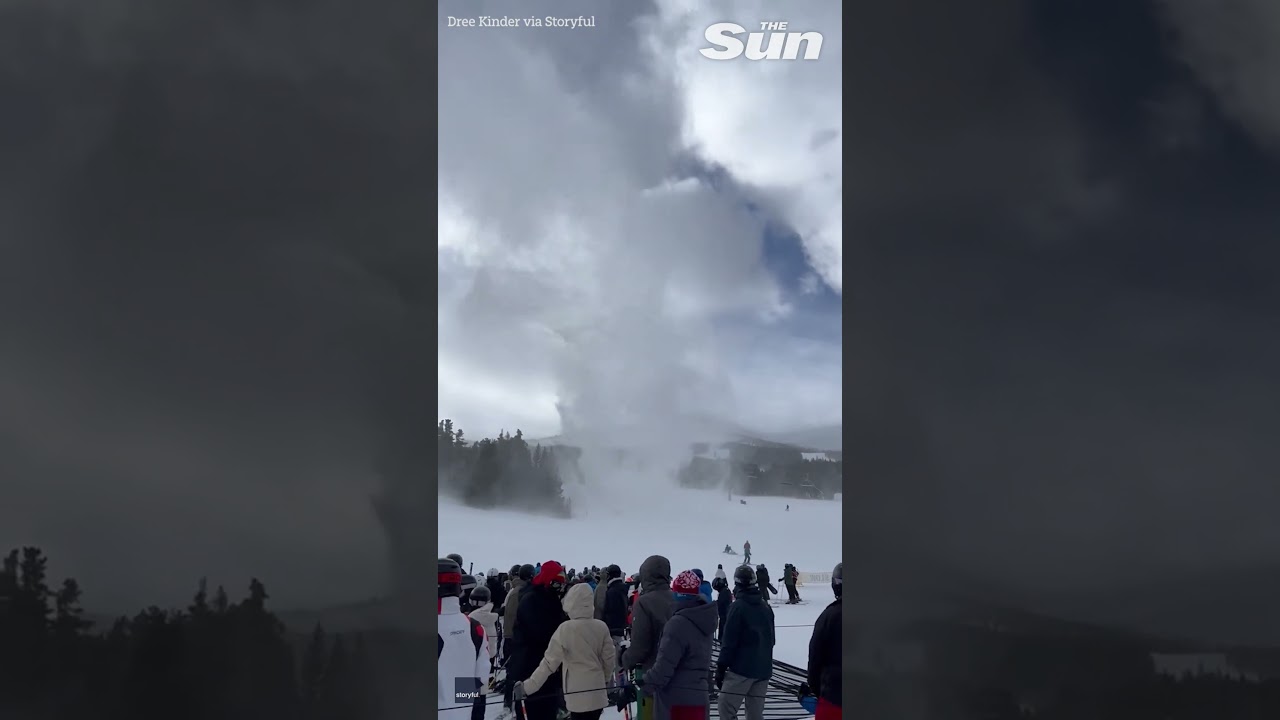 Strong winds create 'snownado' at Colorado ski resort #shorts ❄️