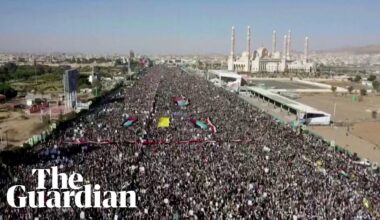 Thousands protest in Yemen after US-UK strikes on Houthi targets