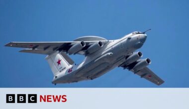 Ukraine says it shot down Russian A-50 spy plane | BBC News