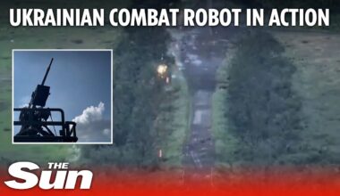 Ukrainian wheeled combat robot Ironclad destroys Russian positions