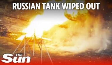 Ukraine Russia War: Russian tank explodes in ball of flames as drones strike