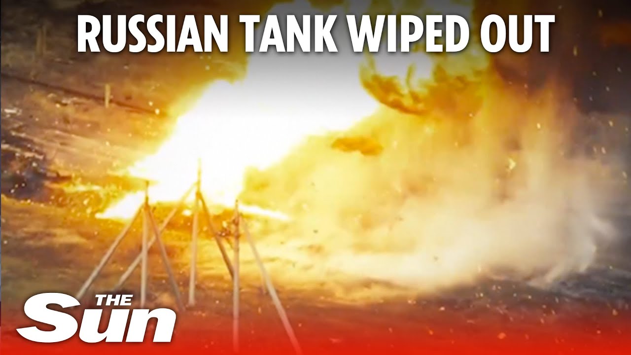 Ukraine Russia War: Russian tank explodes in ball of flames as drones strike