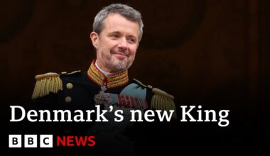 Denmark: Tens of thousands gather as new King is crowned | BBC News