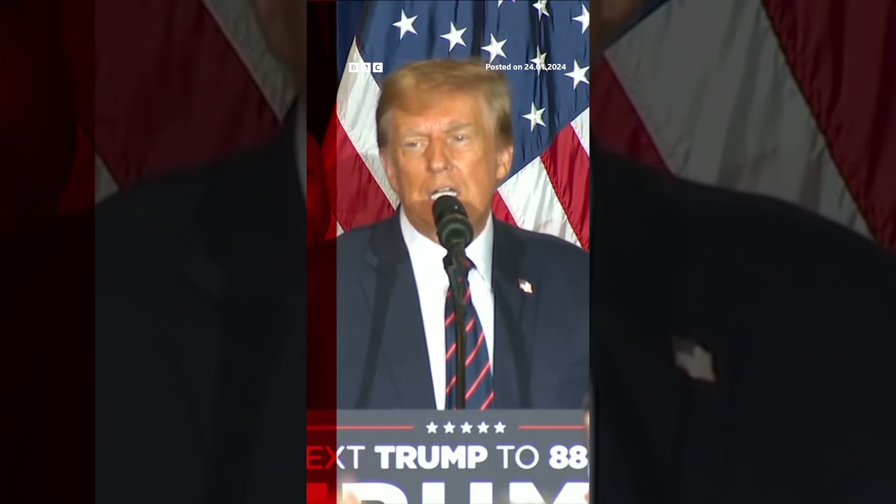 Donald Trump mocks Nikki Haley after winning New Hampshire. #DonaldTrump #Shorts #BBCNews