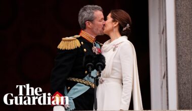 Frederik X wipes away tears as he is proclaimed king of Denmark