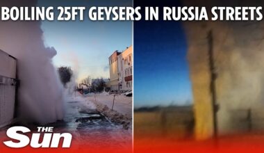 Russian city's crisis as pipes explode causing boiling 25ft geysers and mass heating loss