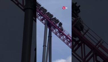 People trapped mid-air on rollercoaster #shorts