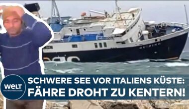 VOR ITALIENS KÜSTE: Dramatisches Video! Fähre droht in acht Meter hohen Wellen zu kentern!