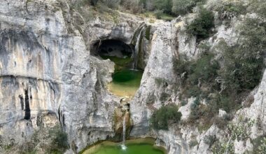 La Sompe waterfall, one of the most beautiful waterfalls in Ardèche, France.