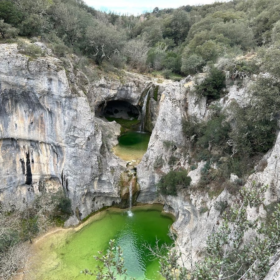 La Sompe waterfall, one of the most beautiful waterfalls in Ardèche, France.