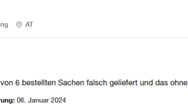 Essen wurde ohne Vorwarnung falsch geliefert