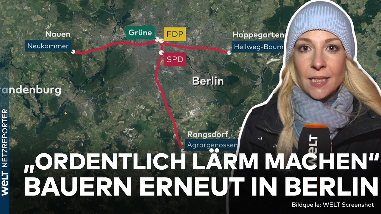 BAUERNPROTESTE IN BERLIN: Traktor-Tross vor AMPEL-Parteienzentralen - Landwirte fordern Umdenken