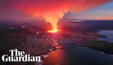 Volcano erupts near town of Grindavík in Iceland, threatening houses