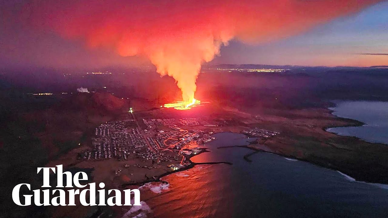 Volcano erupts near town of Grindavík in Iceland, threatening houses