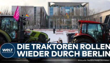 BAUERNPROTEST GEHT WEITER: Traktor-Korso demonstrieren vor Berliner Parteizentralen