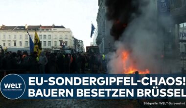 BAUERNPROTEST BRÜSSEL: Brennende Barrikaden! Sondergipfel für Subventionskürzungen und Ukraine-Hilfe