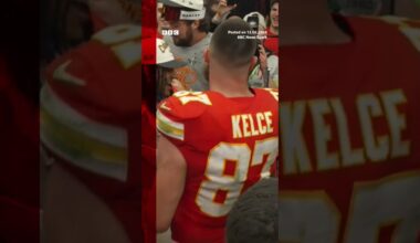 Travis Kelce and Kansas City Chiefs celebrate Super Bowl win. #Shorts #SuperBowl #BBCNews