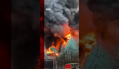 This is the moment a huge fire engulfed a newly-built water park in Sweden. #Shorts #Sweden #Fire