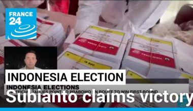 Indonesia's Subianto claims victory in presidential election as vote counting continues