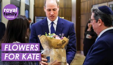 Prince William Receives Flowers For Princess Kate During Synagogue Visit