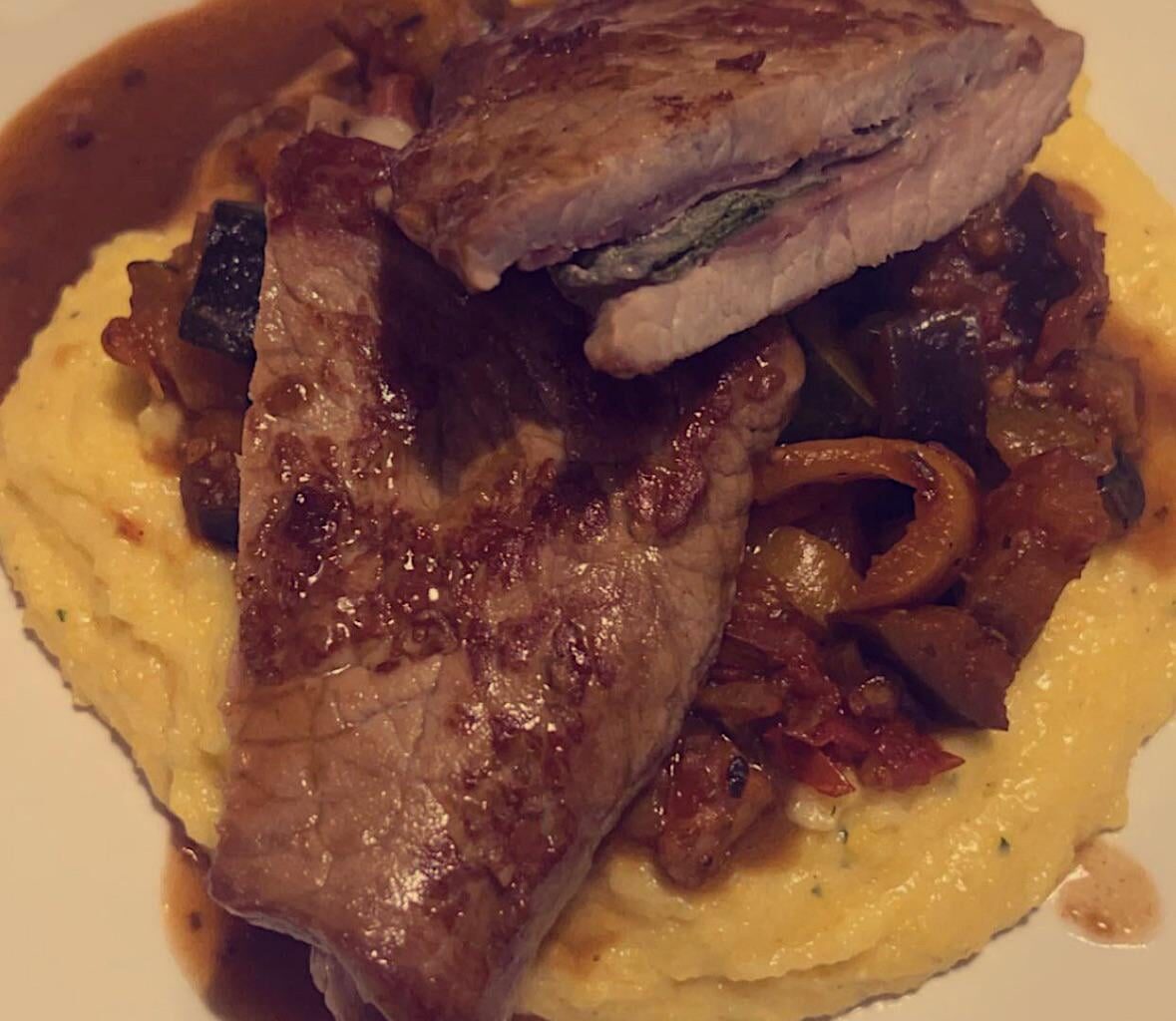 Saltimbocca, Ratatouille, Polenta, Jus