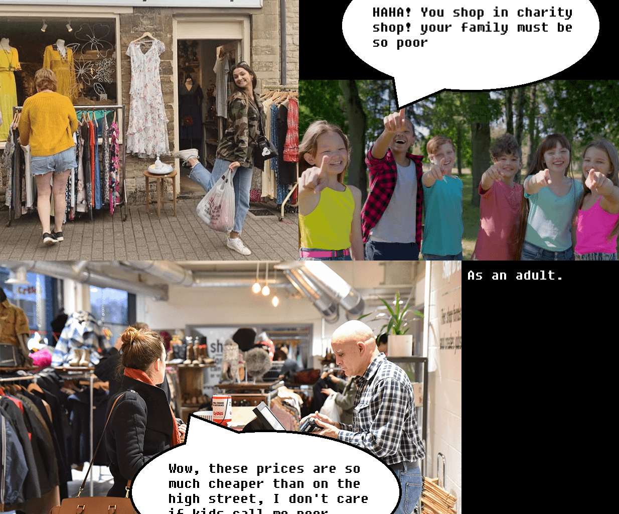 Charity Shops - Kid's vs Adults.