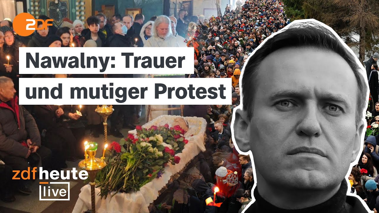 Trauer und Anti-Kriegs-Parolen: Tausende nehmen Abschied von Alexej Nawalny I ZDFheute live