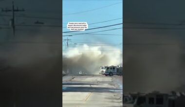 Dramatic moment as water shoots into the air following leak in Texas