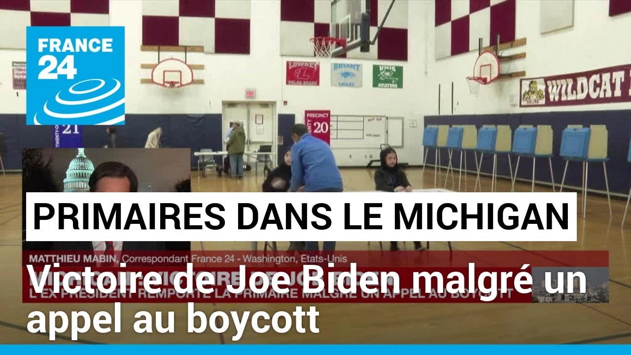 Primaires dans le Michigan : victoire de Joe Biden malgré un appel au boycott • FRANCE 24