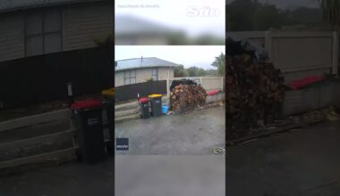 Wild moment extreme winds rip entire roof off New Zealand home #shorts