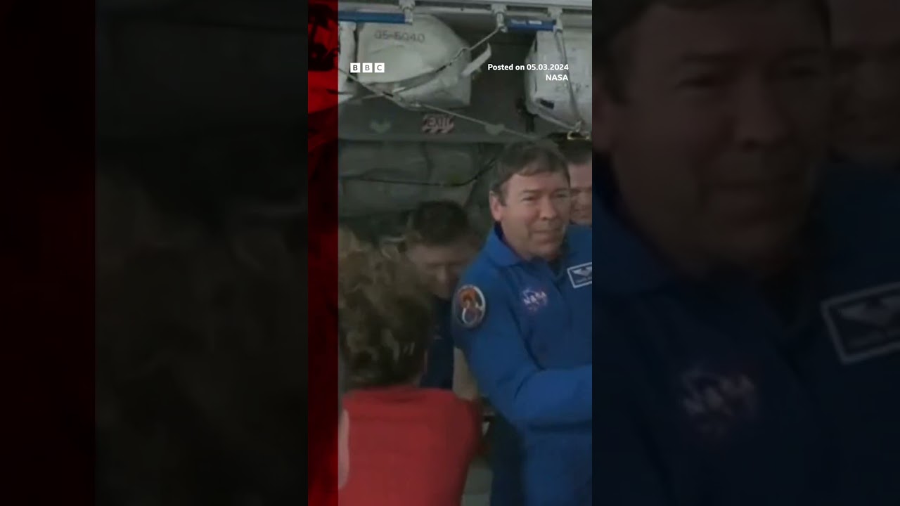 The International space station welcomes new astronauts onboard. #Space #Shorts #ISS #BBCNews