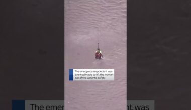 Dramatic video shows woman rescued by helicopter from LA river