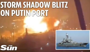 Ukraine 'unleashes hell' on Putin's warship base as 18 missiles scream into Sevastopol