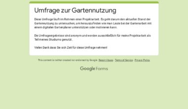 Kleine Umfrage zur Gartennutzung für mein Studienprojekt