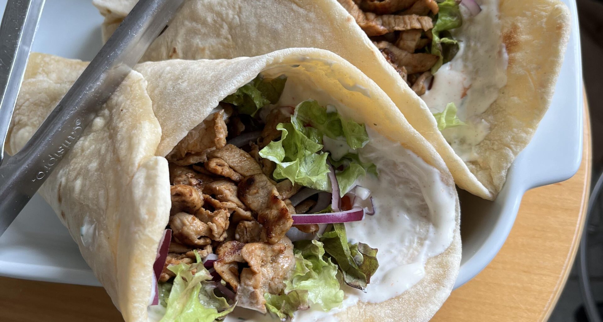 Döner mit selbst gebackenem Teig