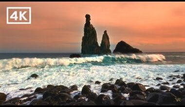 4K Sunset at Volcanic Beach - Madeira, Portugal