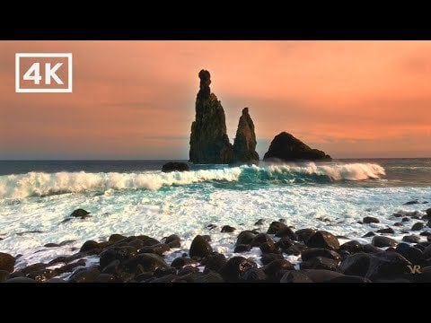 4K Sunset at Volcanic Beach - Madeira, Portugal