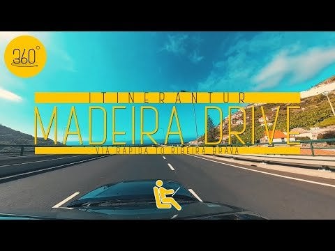 [360°] Virtual Drive - From Funchal to Ribeira Brava, Highway of Madeira Island, Portugal.