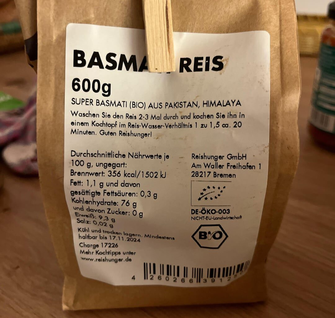 Basmati Reis wie Milchreis