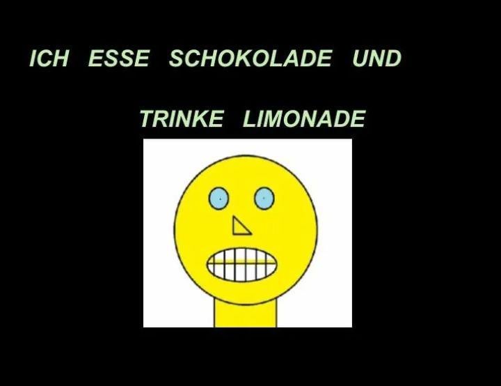 Ich esse Schokolade und...