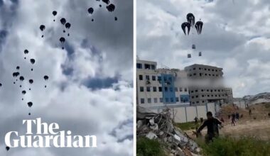 Gaza aid packages plummet to ground after parachutes fail to deploy