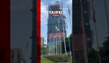 Metal beams plummet from building during Taiwan earthquake. #Shorts #Taipei #BBCNews