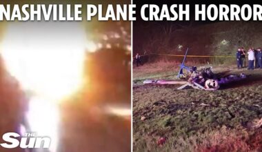 Horror moment plane crashes onto Nashville highway killing at least 5 people in fireball