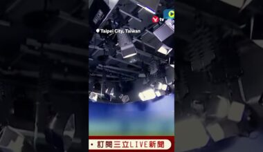 Taiwan news broadcast interrupted by earthquake #news #shorts