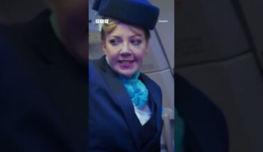 It's hard work being a flight attendant 😂  - BBC