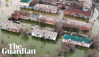 Aerial video shows severe flooding in Russia