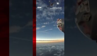 Skydivers witness total solar eclipse mid-air. #Shorts #Eclipse #BBCNews