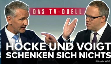 WELT TV DUELL: Heftiger Schlagabtausch - Gereizter Höcke und angriffslustiger Voigt beharken sich