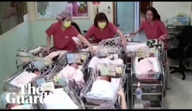 Maternity centre staff rush to secure babies in cots during Taiwan earthquake