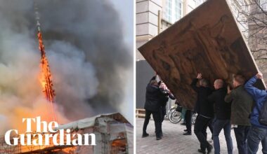 Paintings rescued after fire breaks out at Copenhagen's former stock exchange